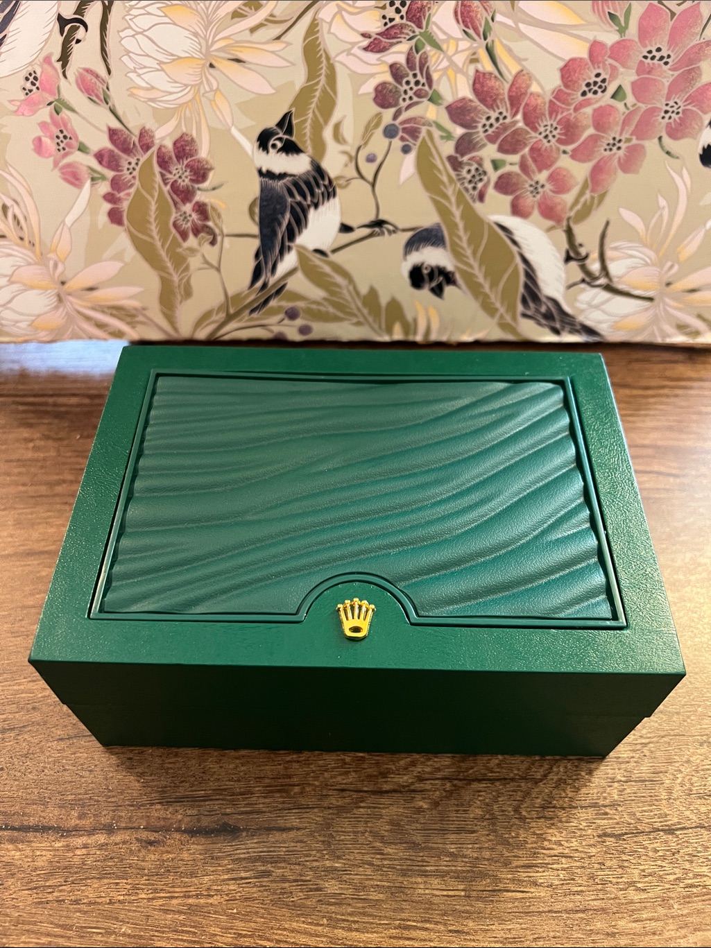 Designer Like Rolex Luxury Green Watch Presentation Box With Gold Emblem